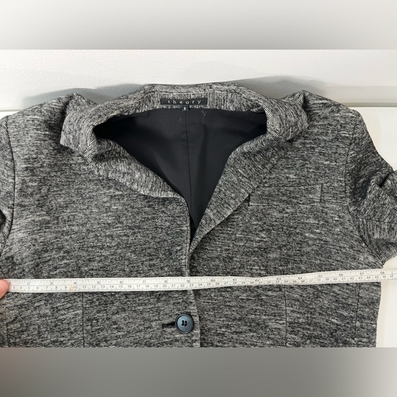 Theory Womens Size 8 Wool Cotton Blend Blazer 2 Button Melange Made in USA - Picture 5 of 11